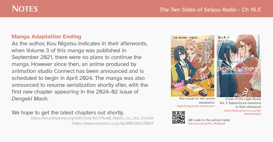 The Two Sides of Seiyuu Radio Chapter 16.5 page 20 - Chapter 16.5