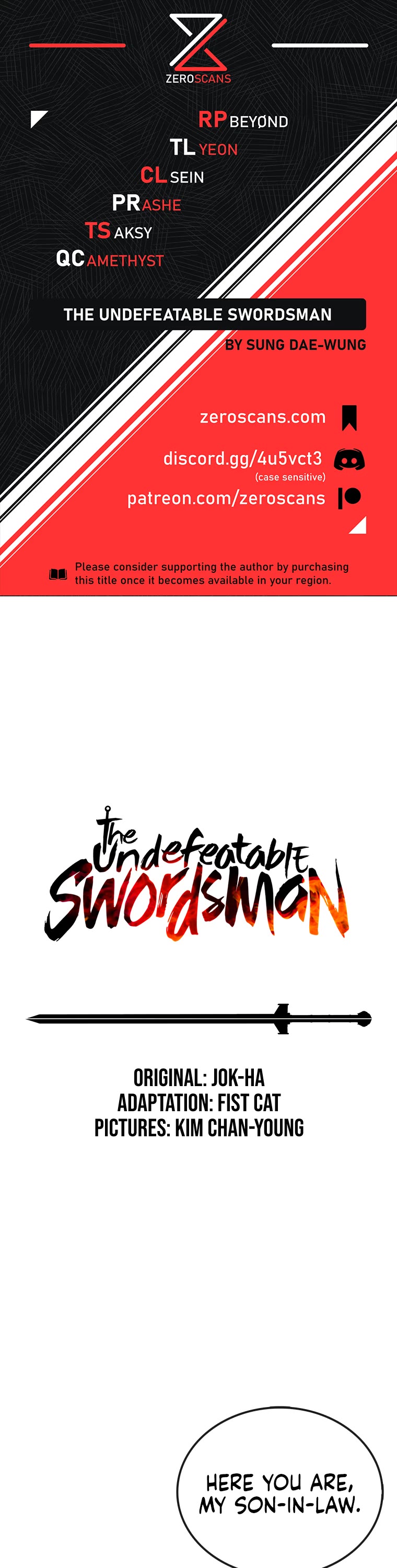 The Undefeatable Swordsman Chapter 164 page 1 - Chapter 164