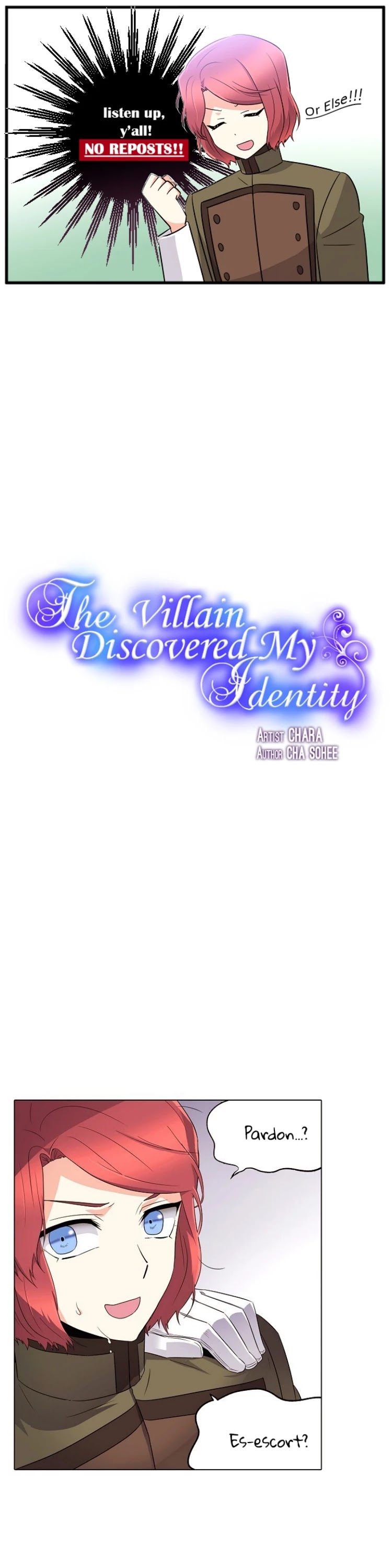 The Villain Discovered My Identity Chapter 14 page 1 - Chapter 14