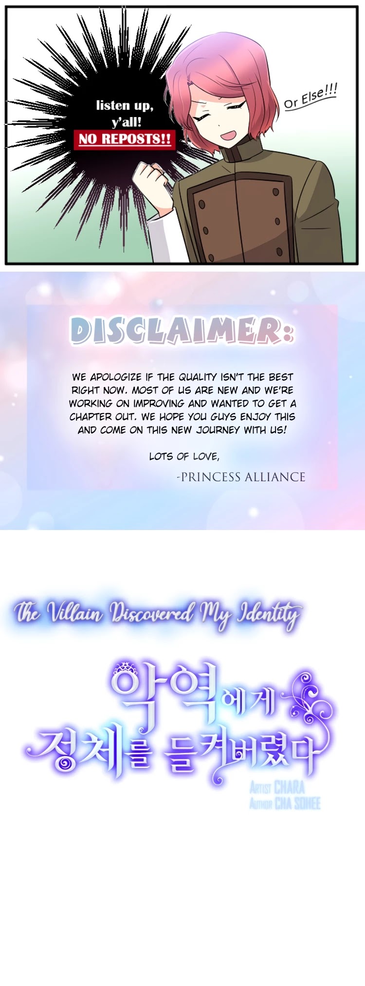 The Villain Discovered My Identity Chapter 6 page 1 - Chapter 6