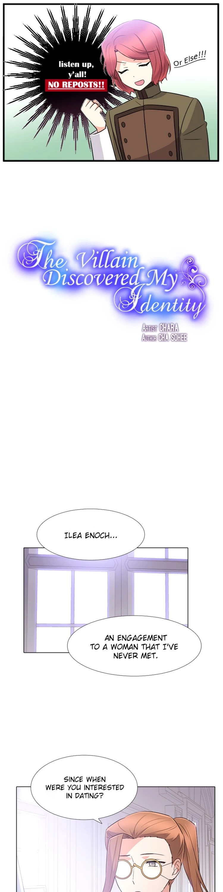The Villain Discovered My Identity Chapter 8 page 1 - Chapter 8
