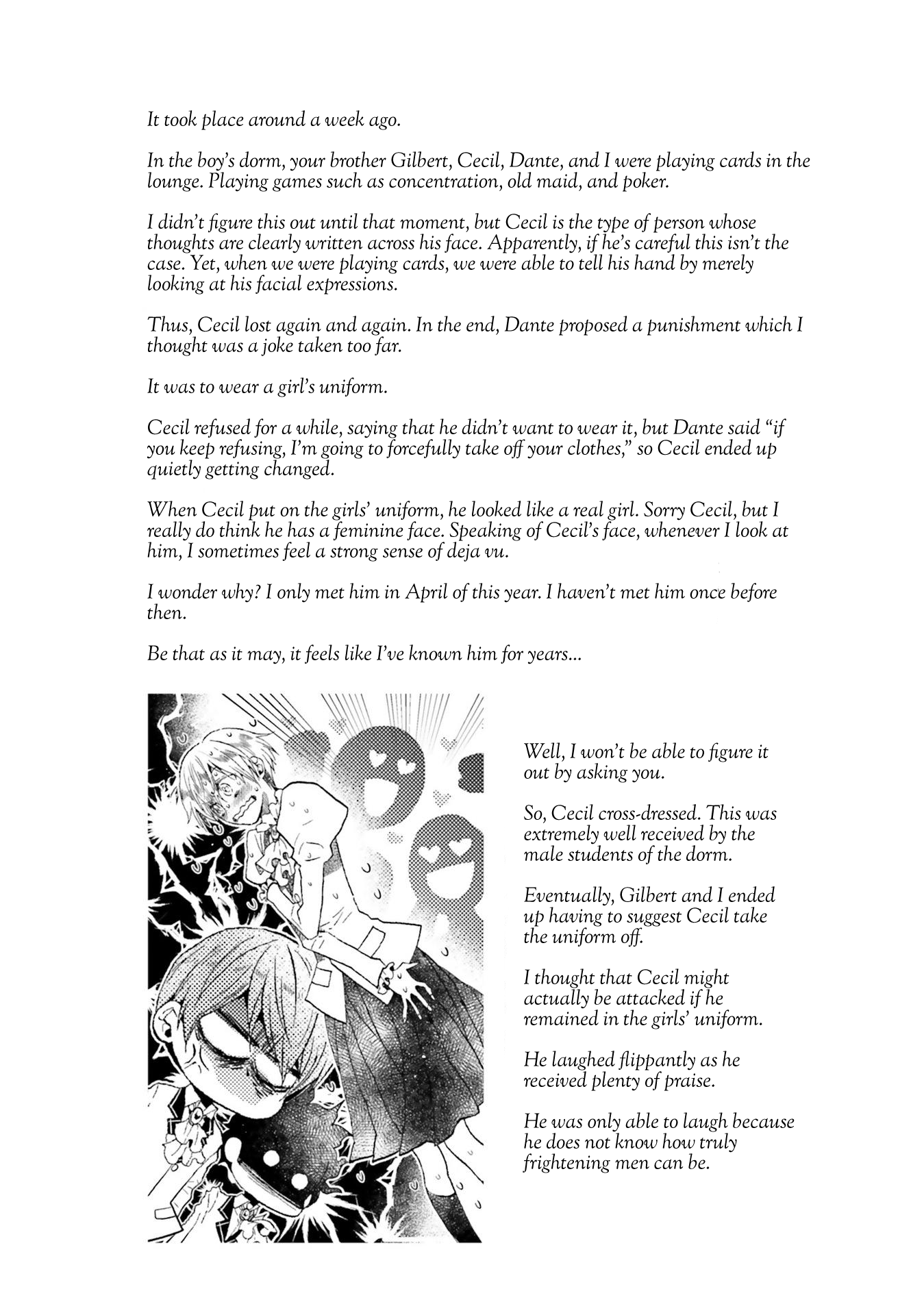 The Villainess, Cecilia Silvie, Doesn't Want to Die, so She Decided to Cross-dress! Chapter 4.5 page 3 - Chapter 4.5: Extra & Afterword