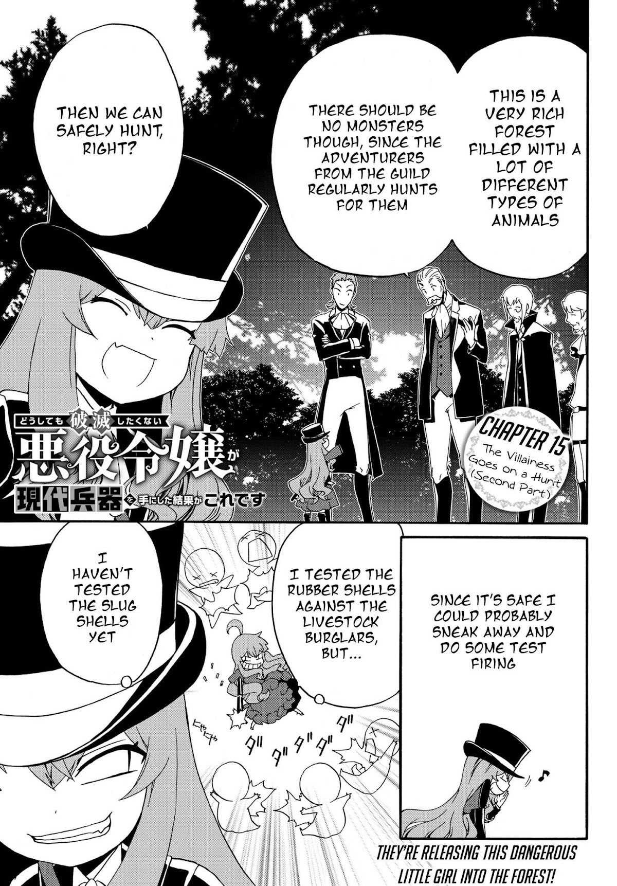 The Villainess Will Crush Her Destruction End Through Modern Firepower Chapter 15 page 1 - Chapter 15: The Villainess Goes on a Hunt (Second Part)
