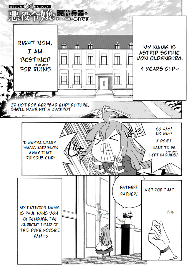 The Villainess Will Crush Her Destruction End Through Modern Firepower Chapter 2 page 1 - Chapter 2