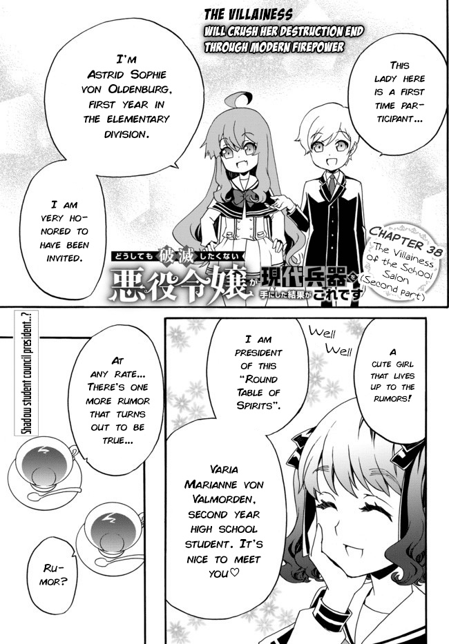 The Villainess Will Crush Her Destruction End Through Modern Firepower Chapter 38 page 1 - Chapter 38: The Villainess of the School Salon (Second part)