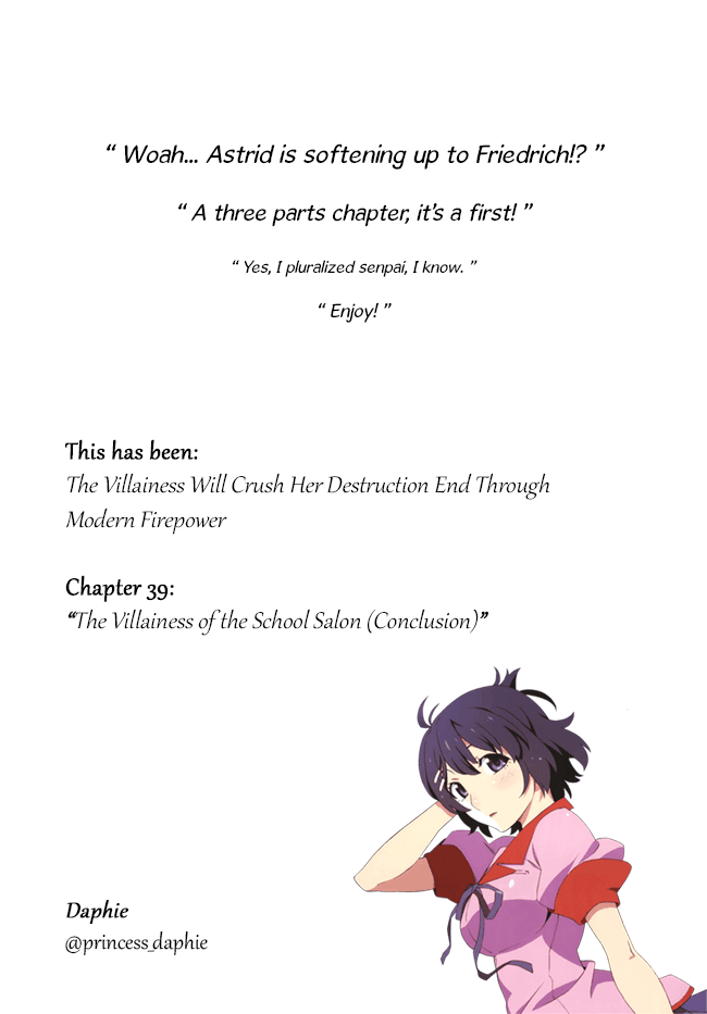 The Villainess Will Crush Her Destruction End Through Modern Firepower Chapter 39 page 10 - Chapter 39: The Villainess of the School Salon (Third part)