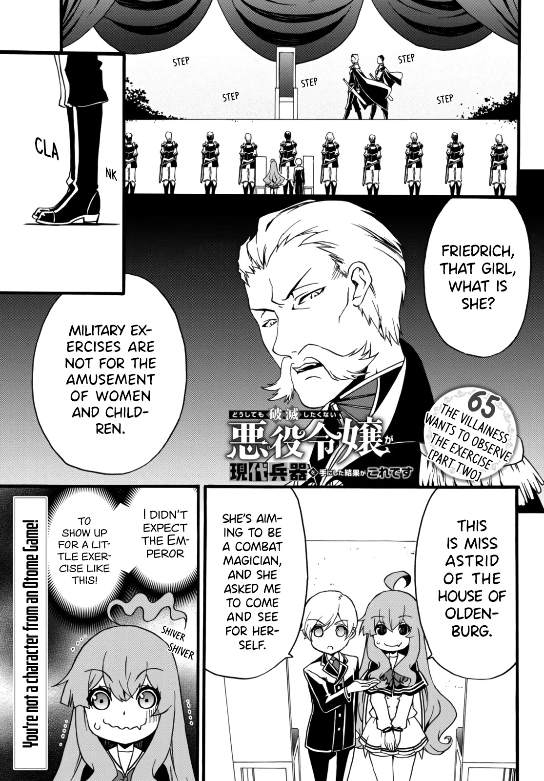 The Villainess Will Crush Her Destruction End Through Modern Firepower Chapter 65 page 1 - Chapter 65: The Villainess wants to observe the exercise (Part two)