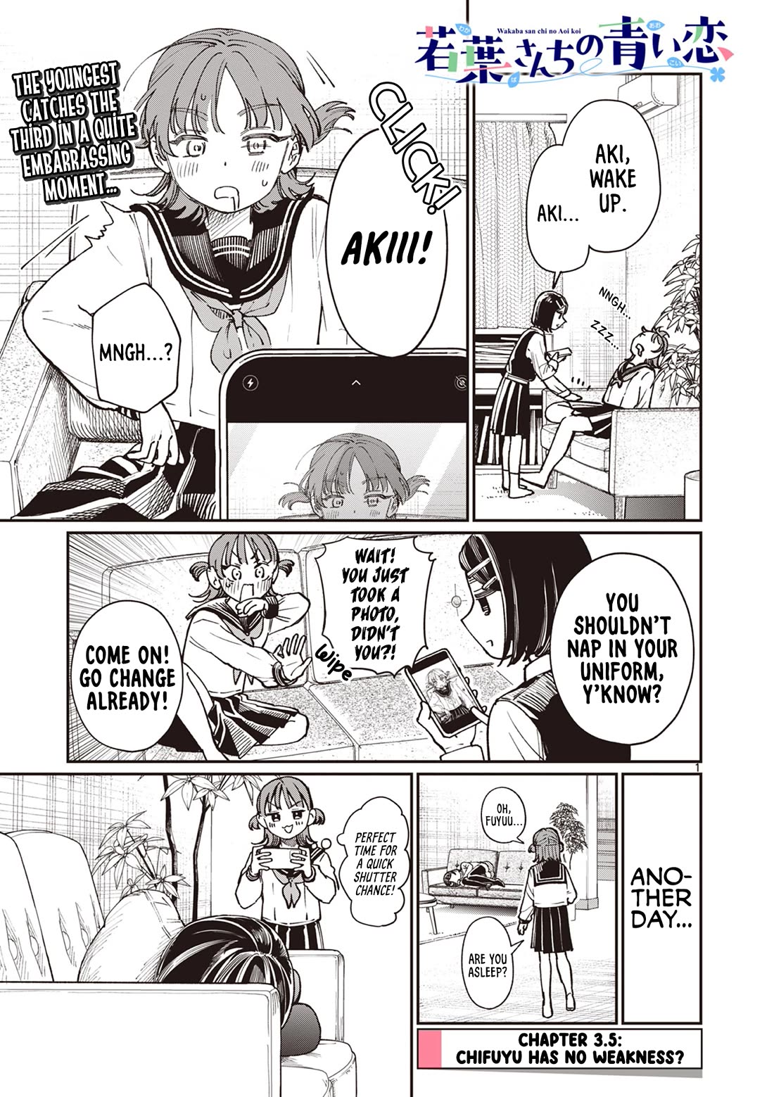 The Wakaba Home's Blue Loves Chapter 3.5 page 1 - Chapter 3.5: Chifuyu Has No Weakness?