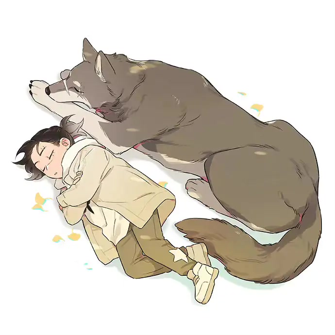 The Wolf That Picked Something Up Chapter 95.5 page 2 - Chapter 95.5: (Pictures) Sleeping Kids and Wolves
