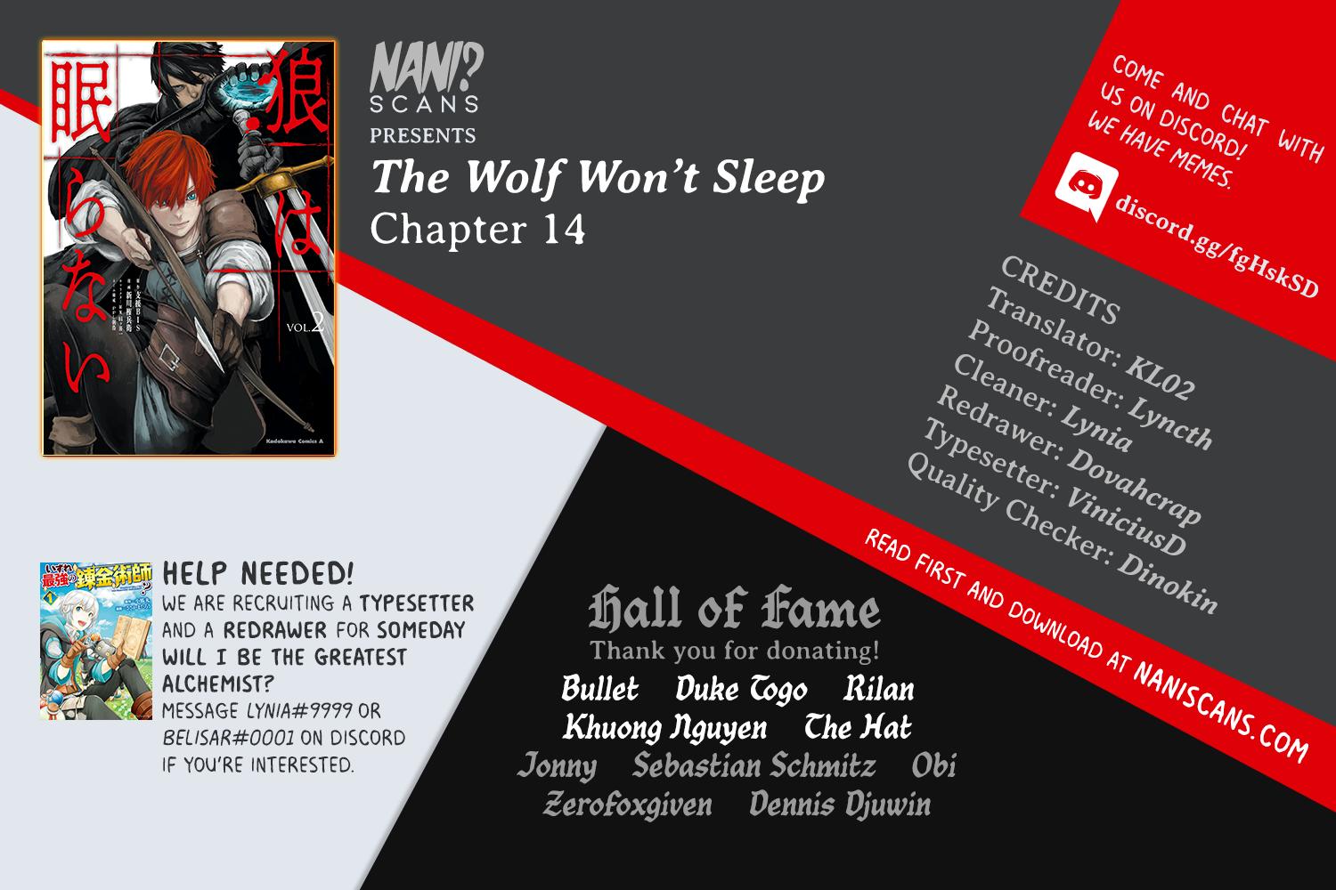 The Wolf Won't Sleep Chapter 14 page 1 - Chapter 14