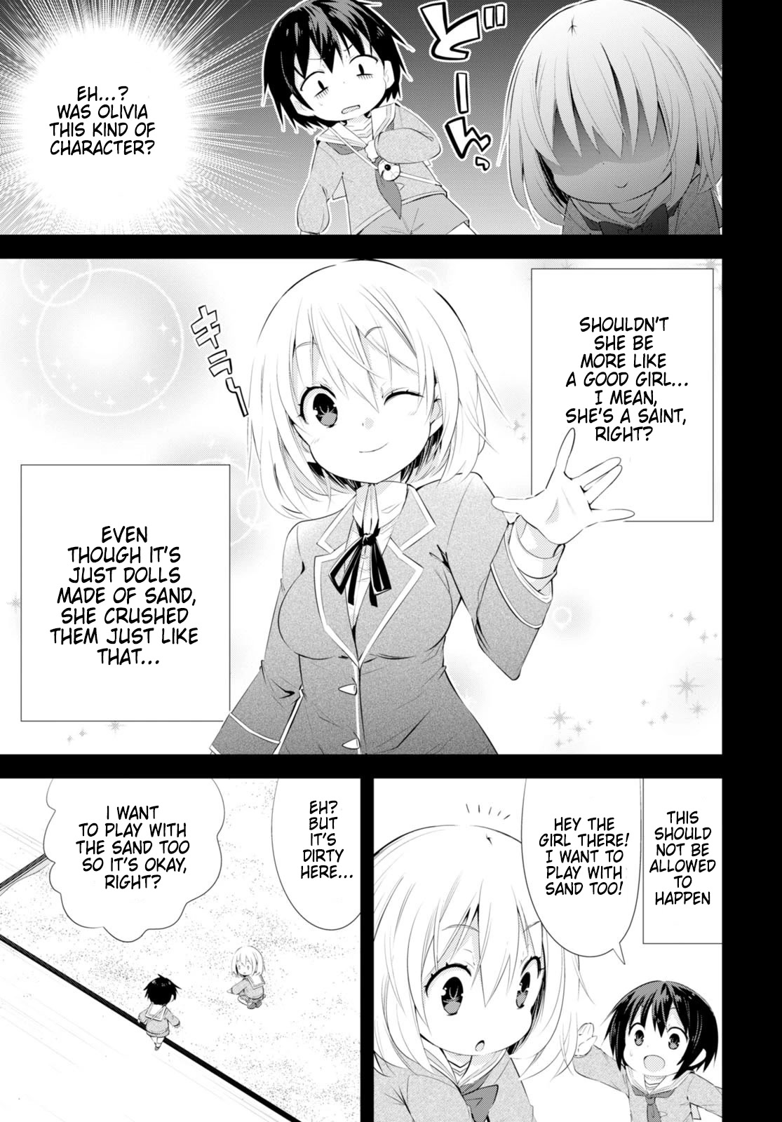 The World of Otome Games Kindergarten is Tough for Mobs Chapter 2 page 5 - Chapter 2: Saint of the Sandbox