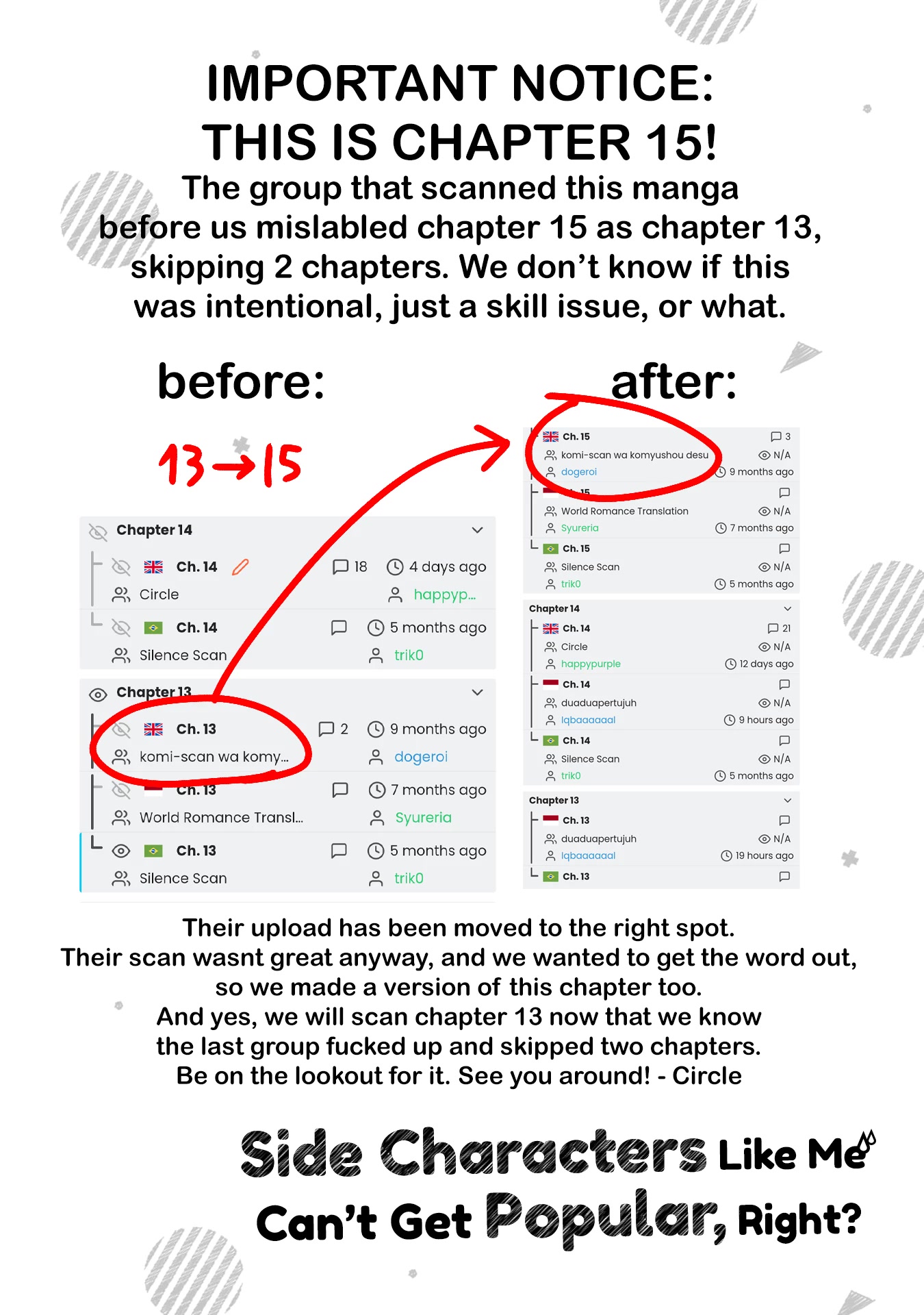 There's No Way a Side Character Like Me Could Be Popular, Right? Chapter 15 page 1 - Chapter 15