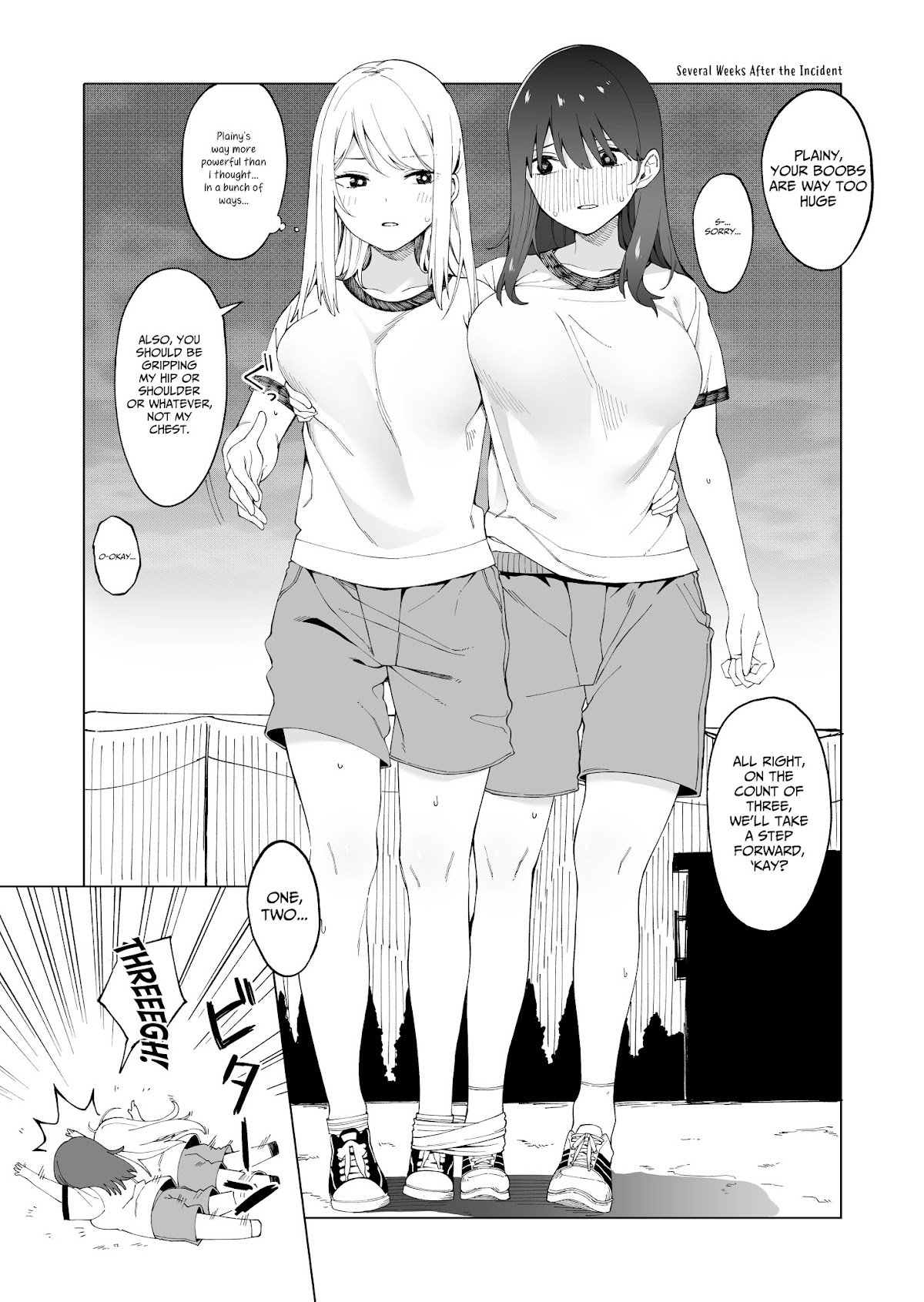 This Plain Girl's Skirt Will Shrink By 0.1mm For Every Like Chapter 8.2 page 1 - Chapter 8.2: Plainy and Gyaru Stay After School to Practice for a Three-Legged Race