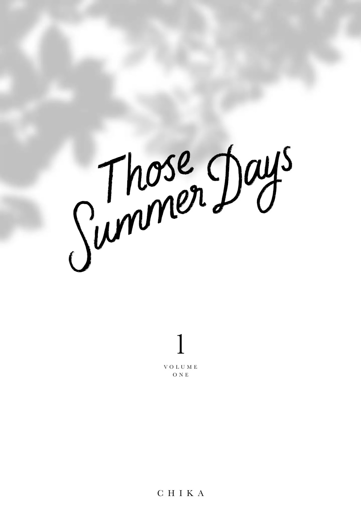 Those Summer Days Chapter 1.1 page 2 - Vol.1 Chapter 1