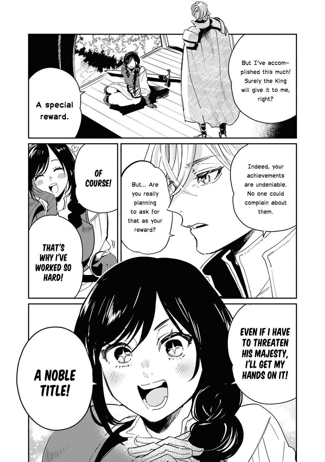 Though I May Be a Villainess, I'll Show You I Can Obtain Happiness! Vol.15 Chapter 1 page 9 - Vol.15 Chapter 1: Give Me a Title, Give It to Me Right Now, Give It to Me Already! ~The War Goddess Wants a Noble Title