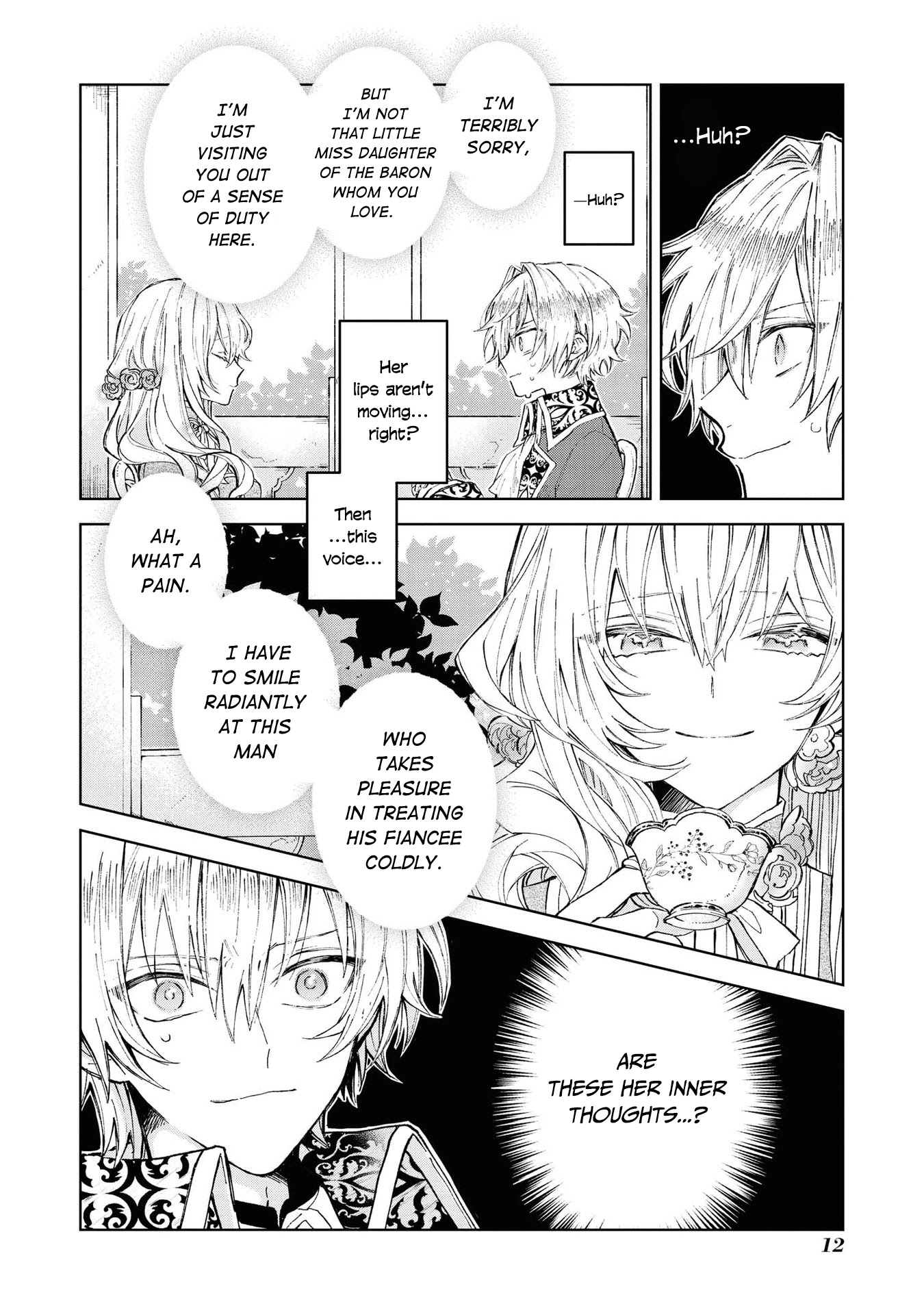 Though I May Be a Villainess, I'll Show You I Can Obtain Happiness! Chapter 3.1 page 13 - Vol.3 Chapter 1: One Day, I was Able to Hear the Inner Voice of my Fiancee