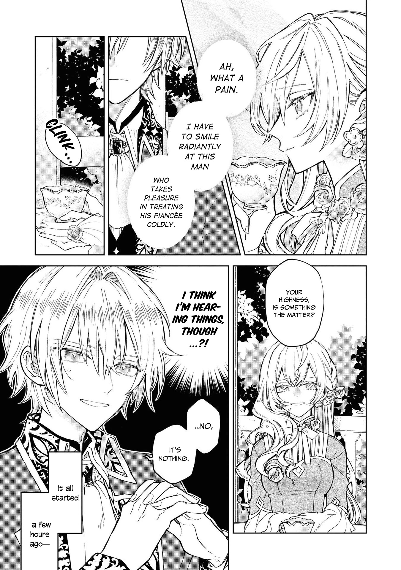 Though I May Be a Villainess, I'll Show You I Can Obtain Happiness! Chapter 3.1 page 6 - Vol.3 Chapter 1: One Day, I was Able to Hear the Inner Voice of my Fiancee