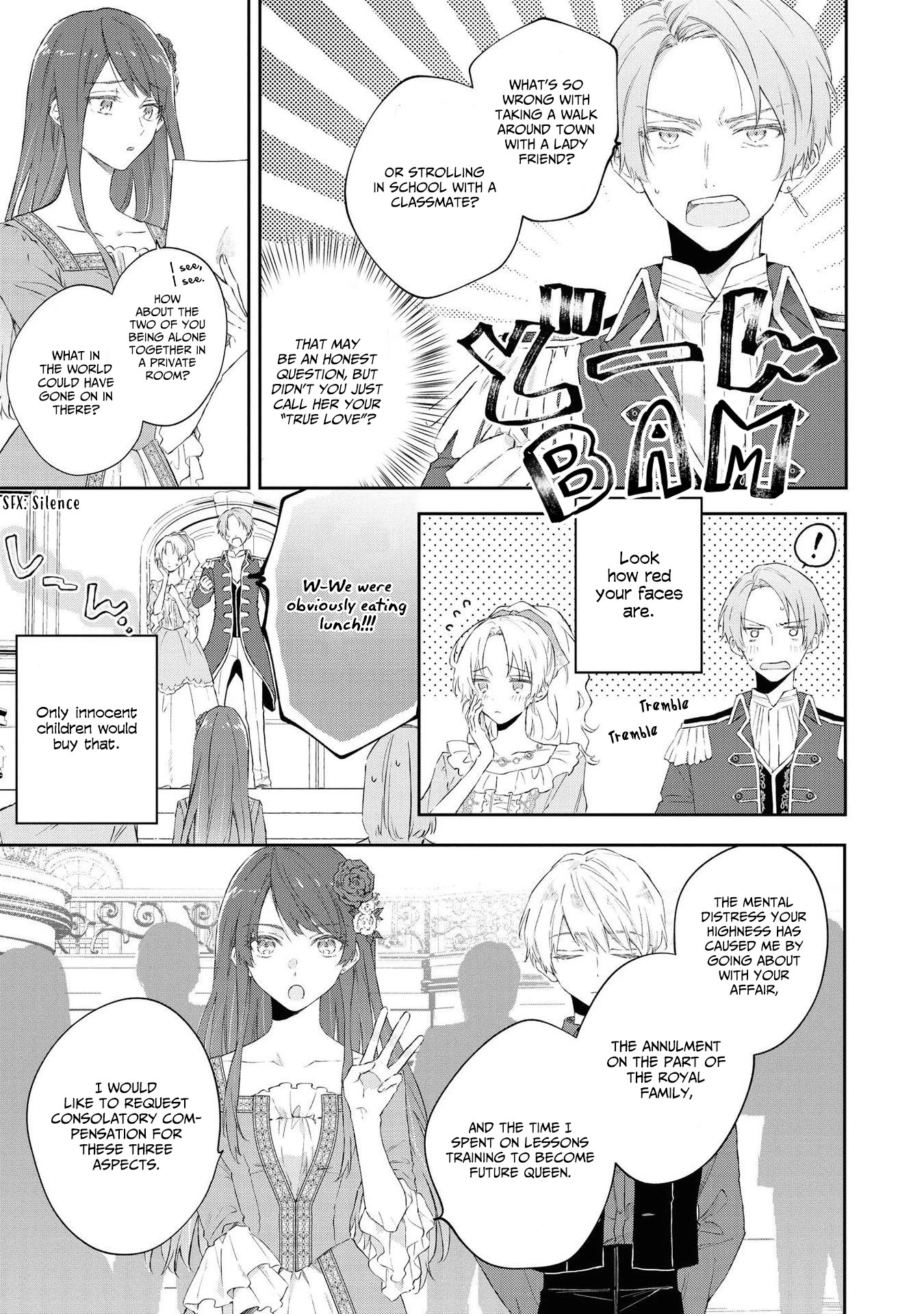Though I May Be a Villainess, I'll Show You I Can Obtain Happiness! Chapter 4.5 page 19 - Vol.4 Chapter 5: Nightmare Graduation Party