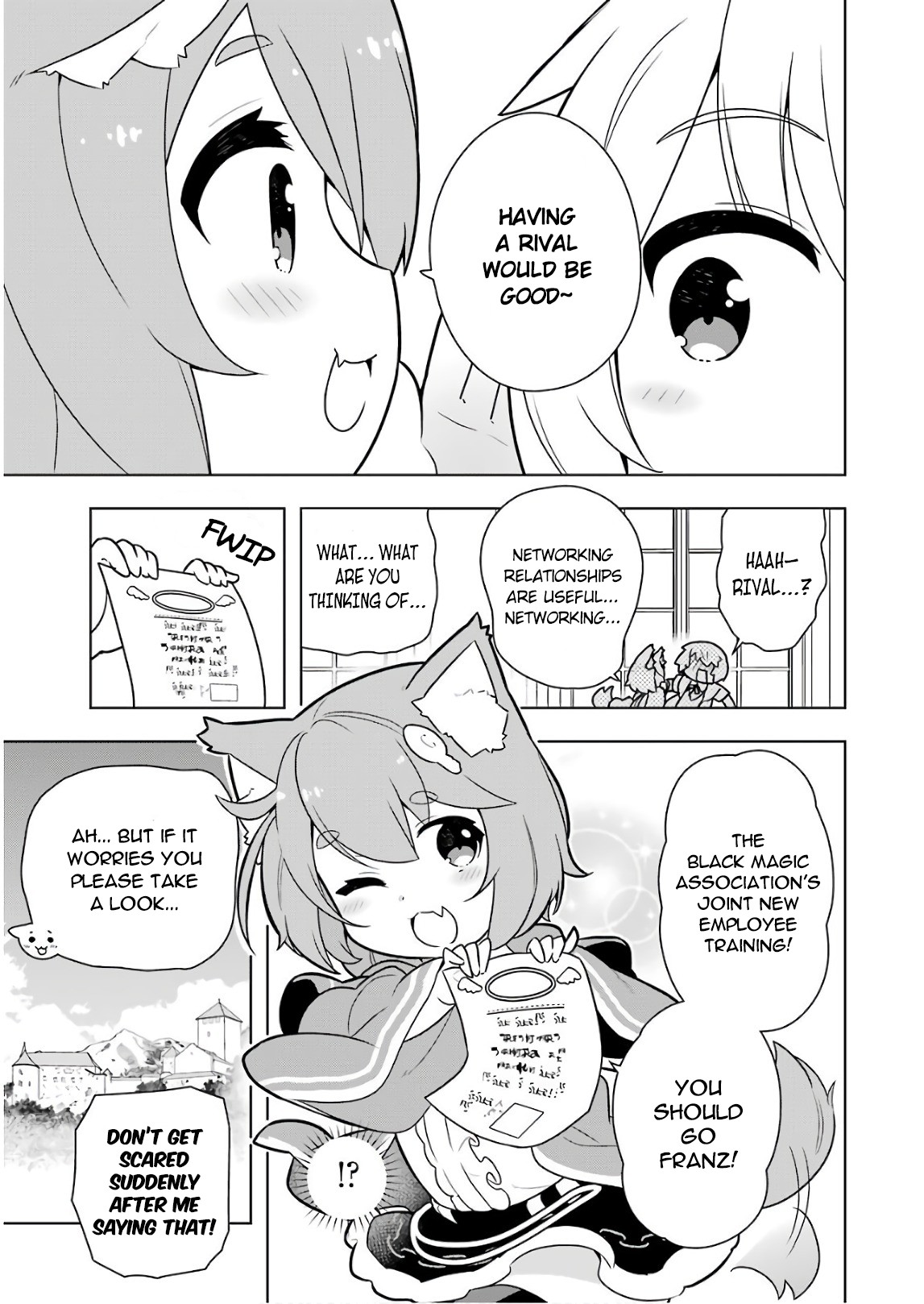 Though Young People Recoil From Entering the Black Magic Industry, I Found Its Treatment of Employees Quite Good When I Entered It, and the President and Familiar Are Cute Too So Everything Is Awesome! Chapter 16 page 1 - Chapter 16: I went to the Black Magic Industry's New Employee Training