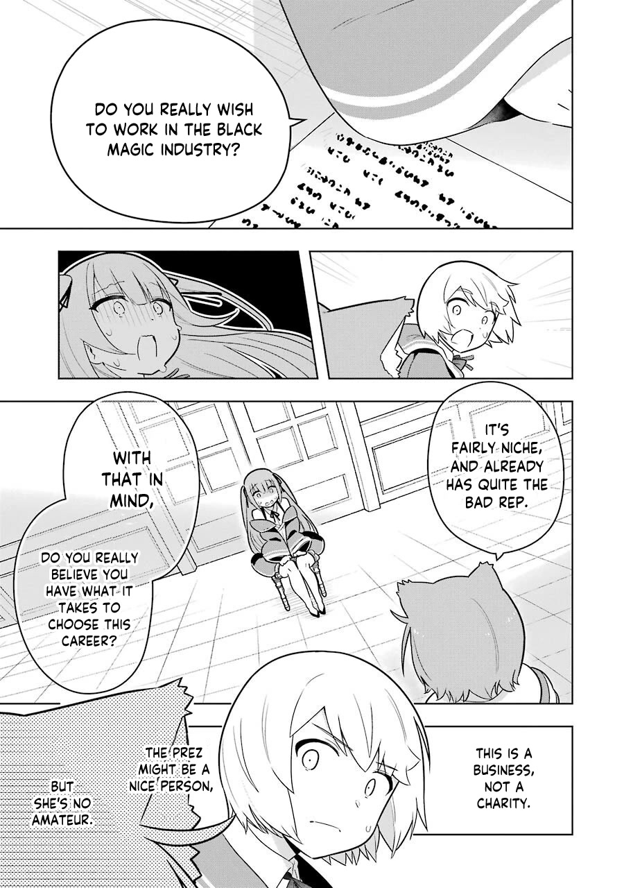 Though Young People Recoil From Entering the Black Magic Industry, I Found Its Treatment of Employees Quite Good When I Entered It, and the President and Familiar Are Cute Too So Everything Is Awesome! Chapter 38 page 9 - Chapter 38: Franz Holds an Interview