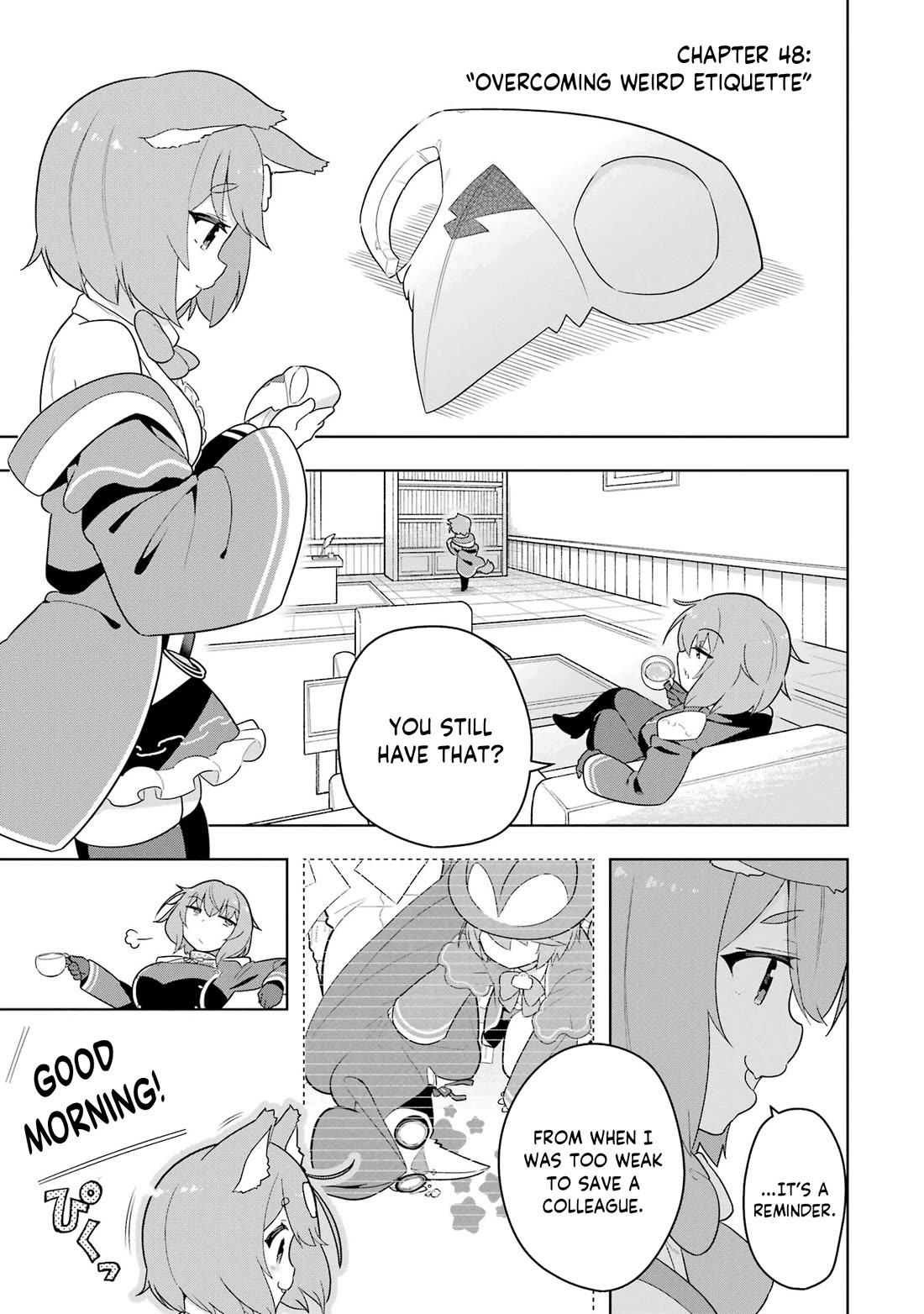 Though Young People Recoil From Entering the Black Magic Industry, I Found Its Treatment of Employees Quite Good When I Entered It, and the President and Familiar Are Cute Too So Everything Is Awesome! Chapter 48 page 1 - Chapter 48: Overcoming Weird Ettiquette
