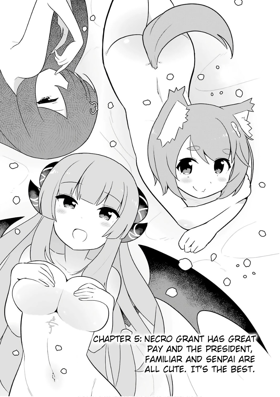 Though Young People Recoil From Entering the Black Magic Industry, I Found Its Treatment of Employees Quite Good When I Entered It, and the President and Familiar Are Cute Too So Everything Is Awesome! Chapter 5 page 1 - Chapter 5: Necro Grant has Great Pay and the President, Familiar and Senpai are all Cute. It's the Best.