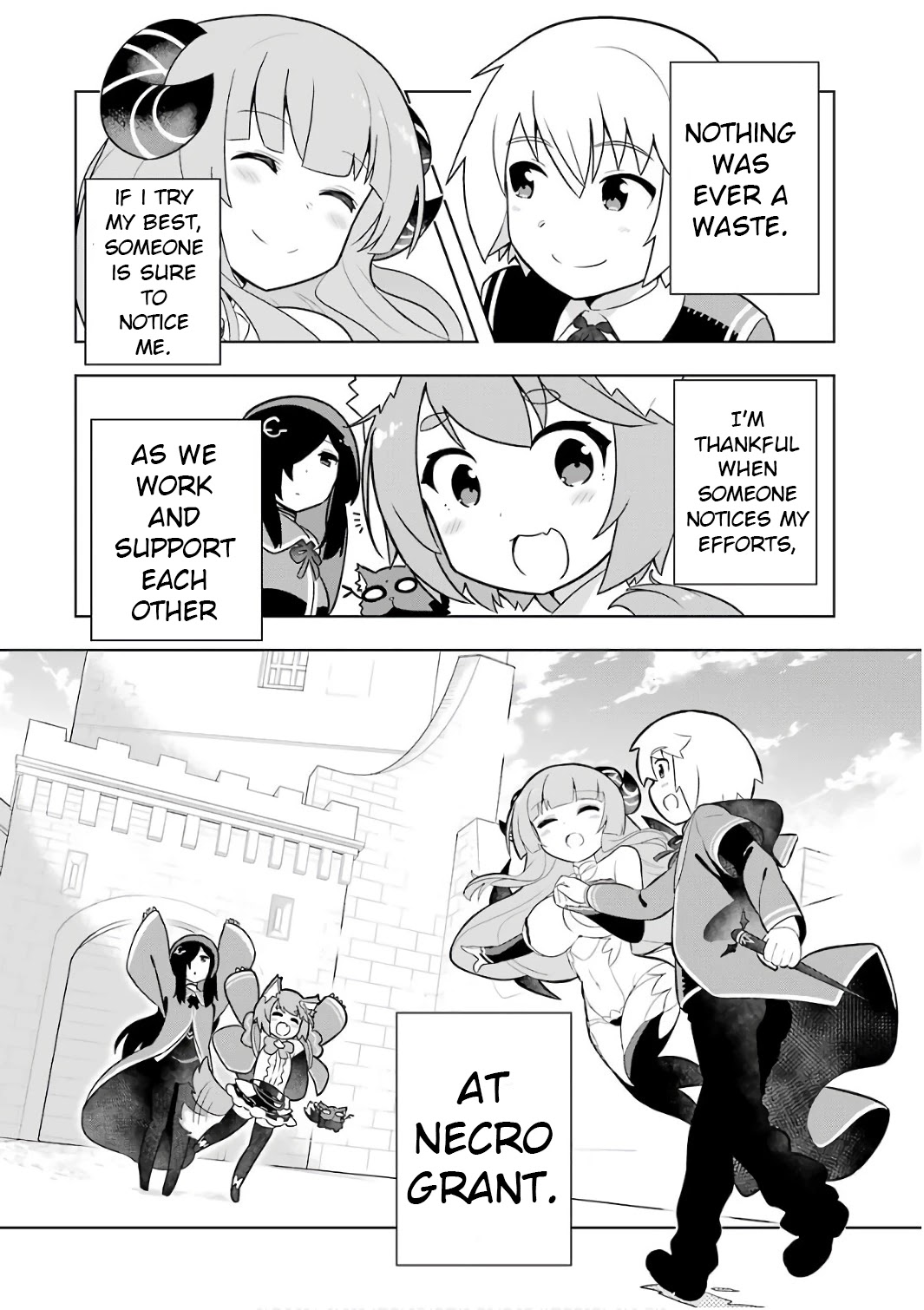 Though Young People Recoil From Entering the Black Magic Industry, I Found Its Treatment of Employees Quite Good When I Entered It, and the President and Familiar Are Cute Too So Everything Is Awesome! Chapter 5 page 44 - Chapter 5: Necro Grant has Great Pay and the President, Familiar and Senpai are all Cute. It's the Best.