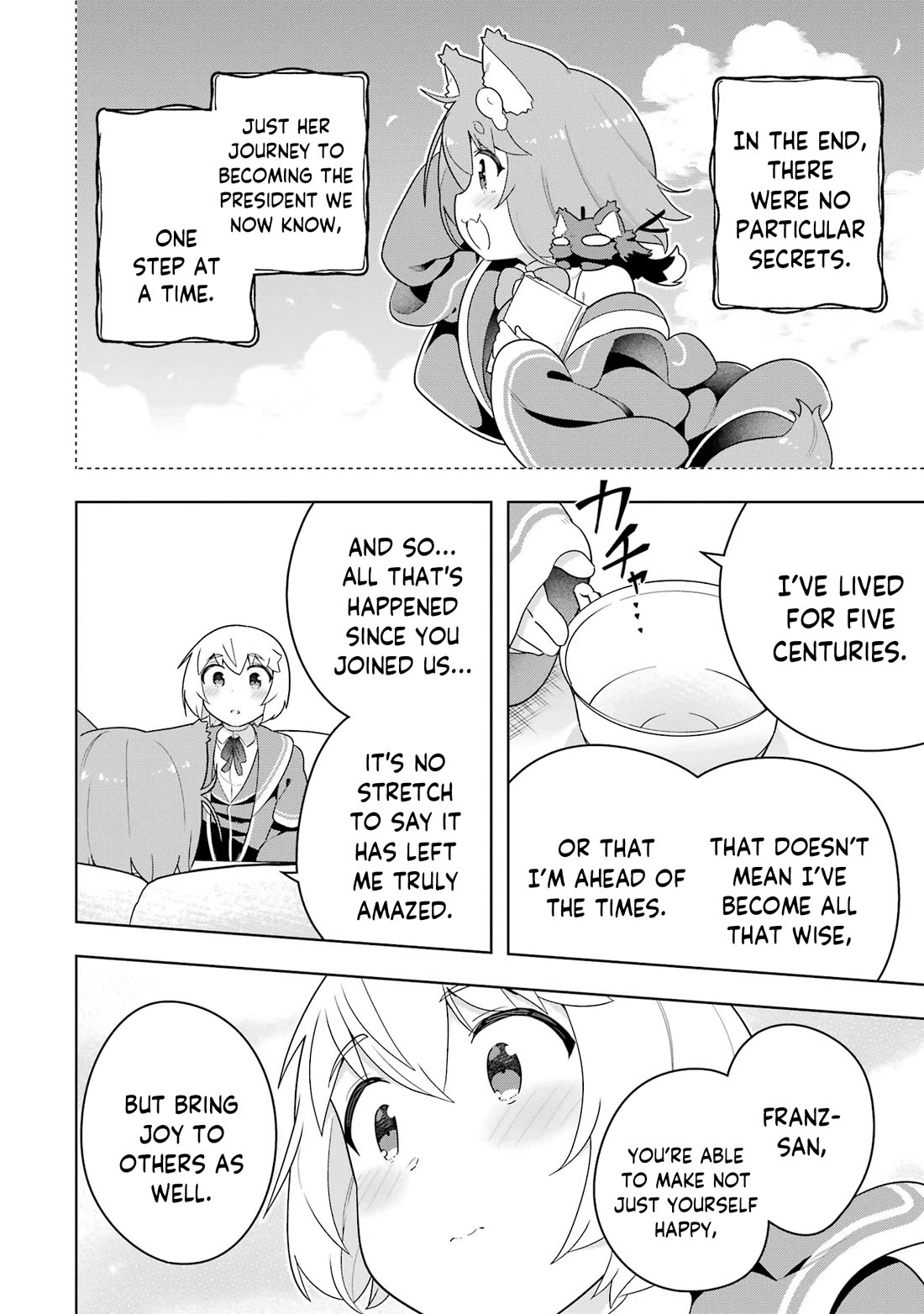 Though Young People Recoil From Entering the Black Magic Industry, I Found Its Treatment of Employees Quite Good When I Entered It, and the President and Familiar Are Cute Too So Everything Is Awesome! Chapter 50 page 35 - Chapter 50: The Perks of Working in the Black Magic Industry [END]