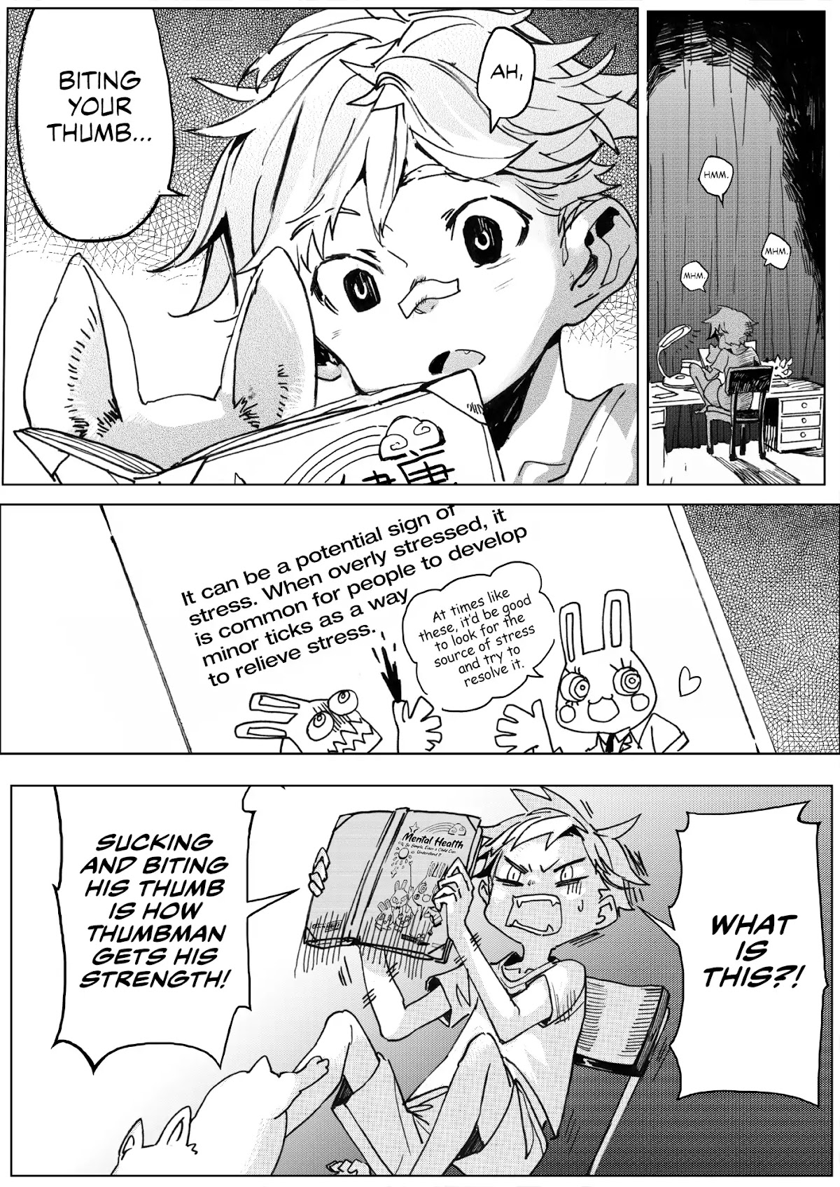 Thumbman and Mental Health Bunny Chapter 0 page 16 - Chapter 0: Oneshot