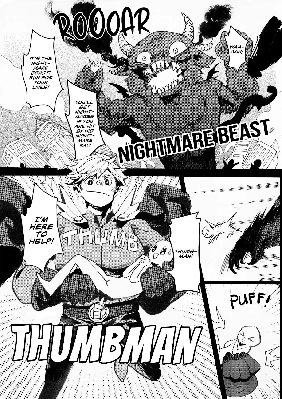 Thumbman and Mental Health Bunny Chapter 0 page 3 - Chapter 0: Oneshot