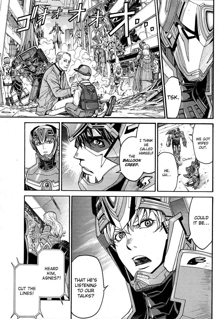 Tiger & Bunny Chapter 12 page 23 - Chapter 12: Look at the both sides of the shield. [sic]