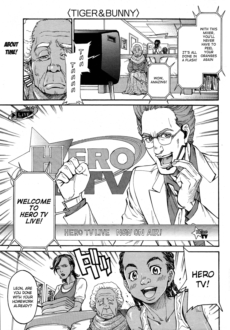 Tiger & Bunny Chapter 12 page 5 - Chapter 12: Look at the both sides of the shield. [sic]