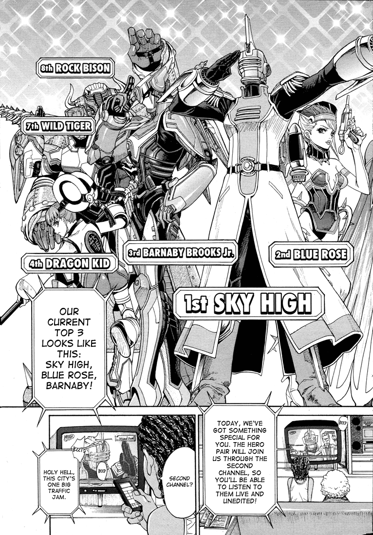 Tiger & Bunny Chapter 12 page 9 - Chapter 12: Look at the both sides of the shield. [sic]