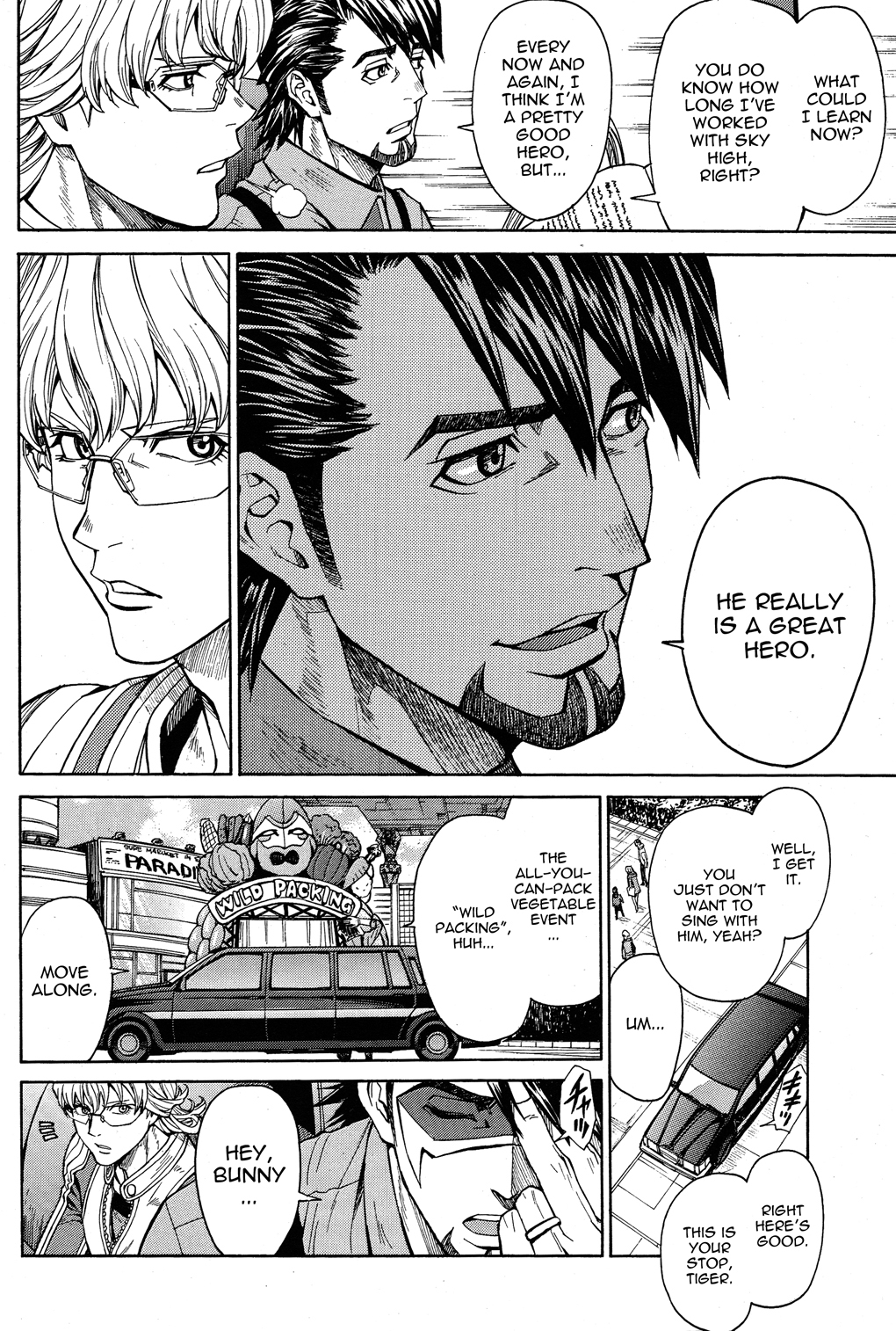 Tiger & Bunny Chapter 16 page 6 - Chapter 16: Aim for the sky and fall on the trees.