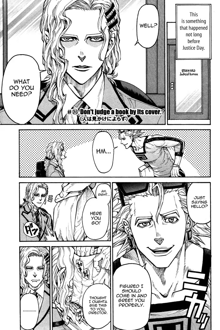 Tiger & Bunny Chapter 29.5 page 1 - Chapter 29.5: Don't judge a book by its cover.