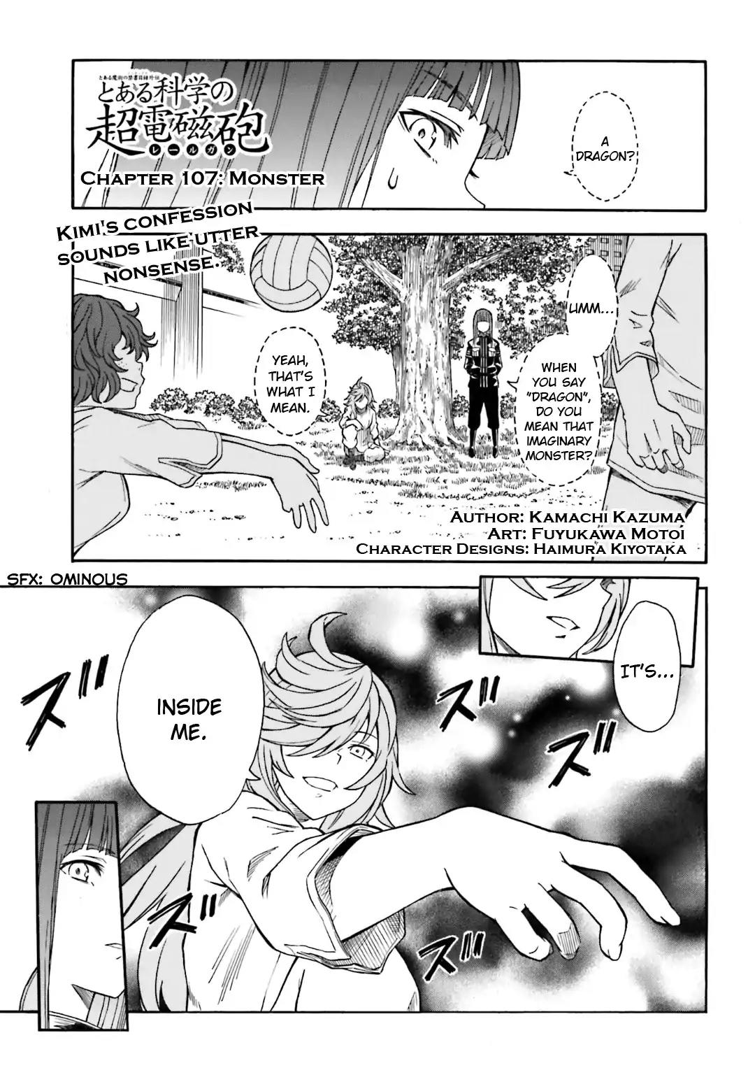 To Aru Kagaku no Railgun Chapter 107 page 1 - Chapter 107: Monster