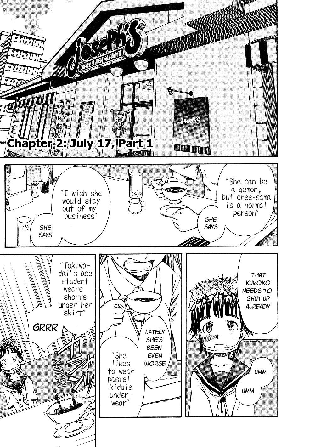 To Aru Kagaku no Railgun Chapter 2 page 1 - Chapter 2: July 17th, Part 1