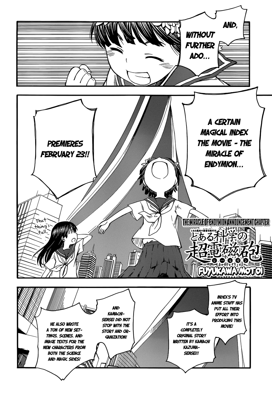 To Aru Kagaku no Railgun Chapter 56.5 page 3 - Chapter 56.5: The Miracle of Endymion Announcement