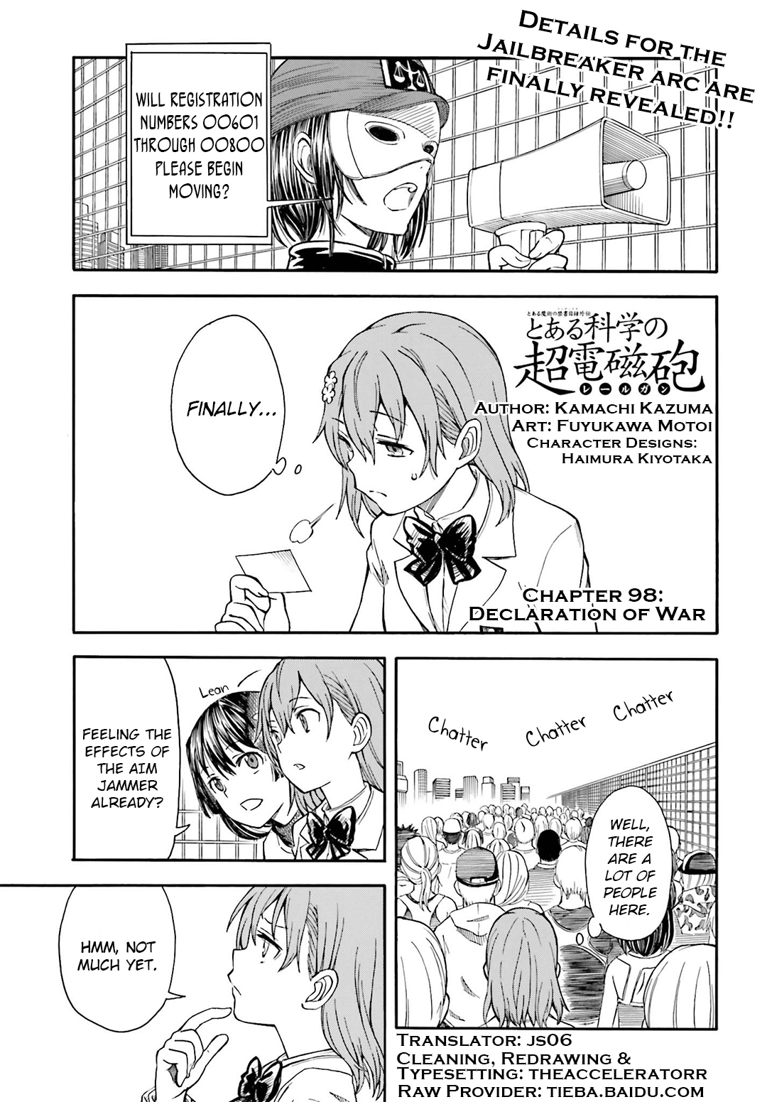 To Aru Kagaku no Railgun Chapter 98 page 1 - Chapter 98: Declaration of War