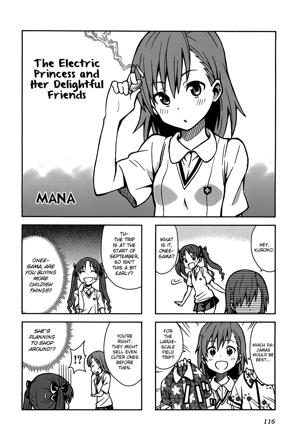 To Aru Majutsu no Index X To Aru Kagaku no Railgun 4Koma Anthology Chapter 26 page 3 - Chapter 26 : The Electric Princess and Her Delightful Friends