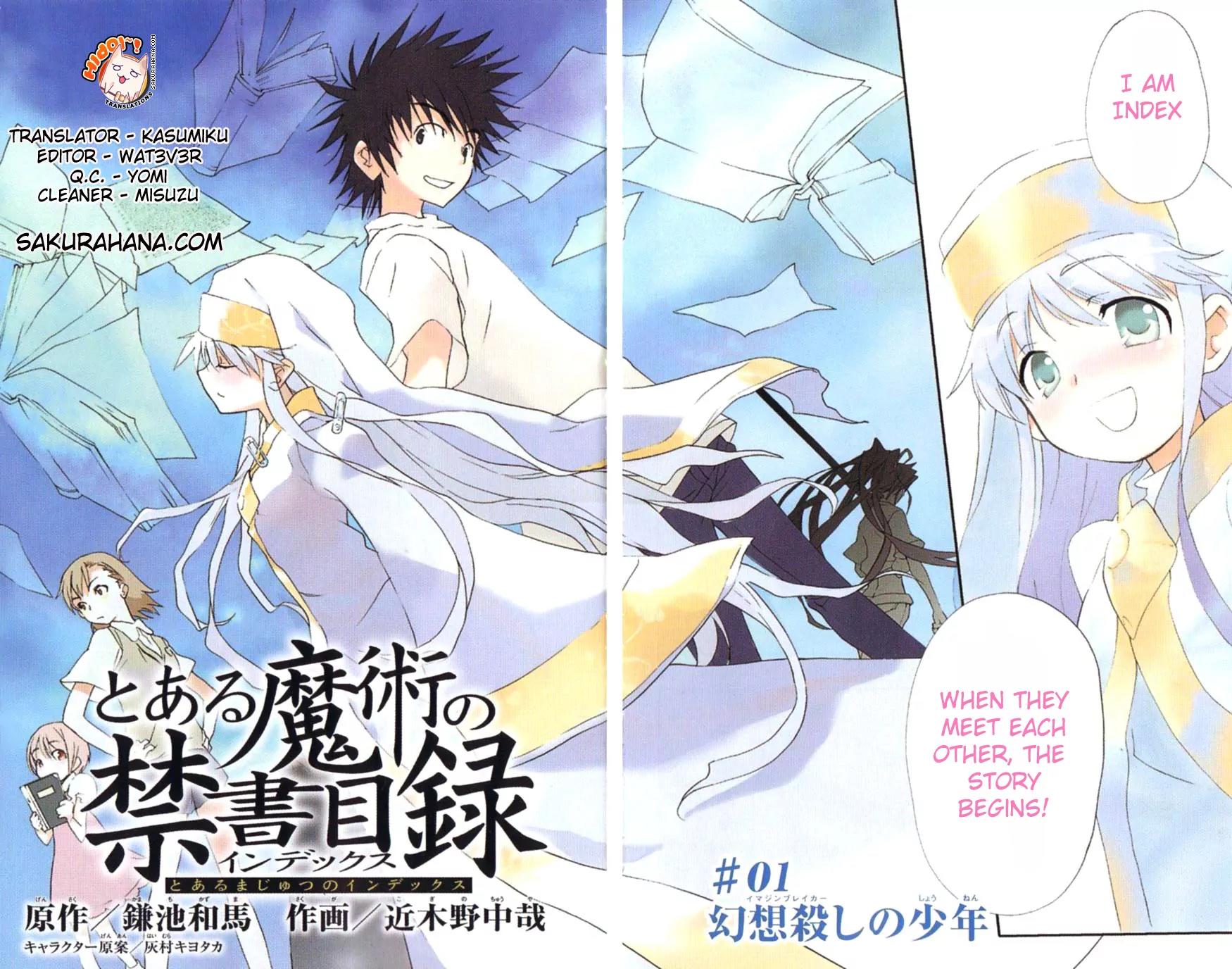 To Aru Majutsu no Kinsho Mokuroku Chapter 1 page 3 - Chapter 1: Imagine Breaker Boy
