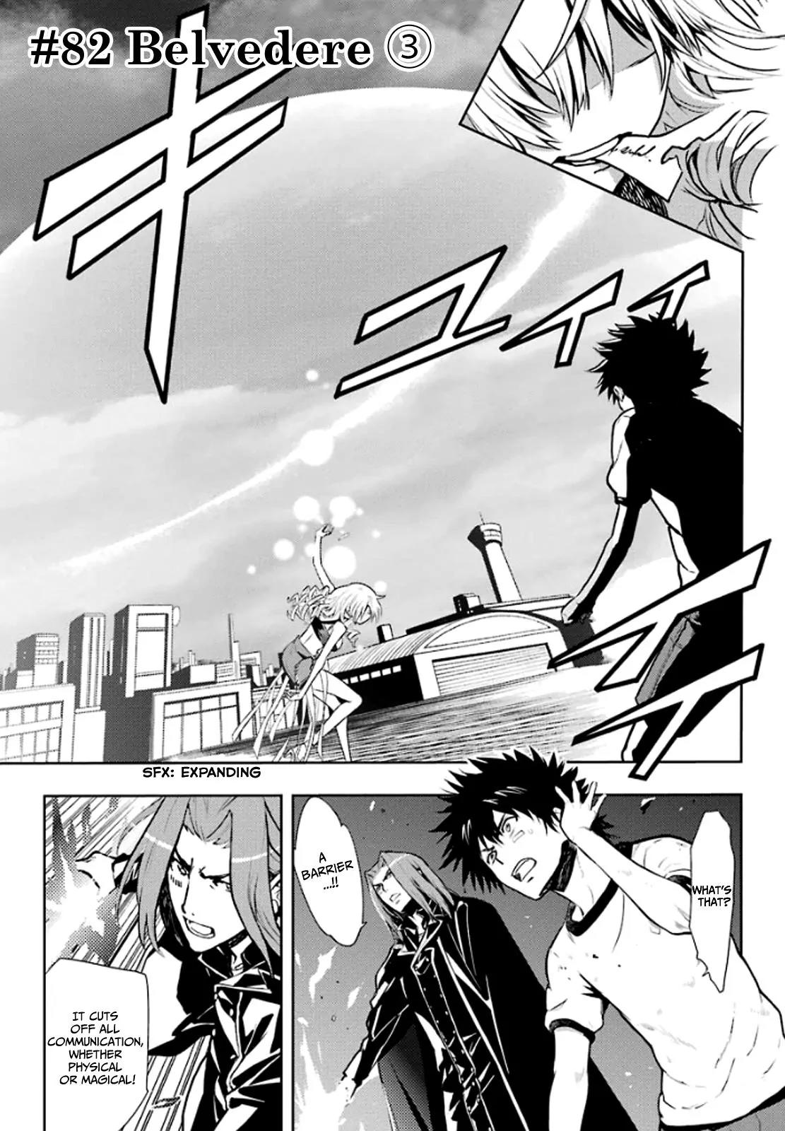 To Aru Majutsu no Kinsho Mokuroku Chapter 82 page 1 - Chapter 82: Belvedere 3 (Part 3)