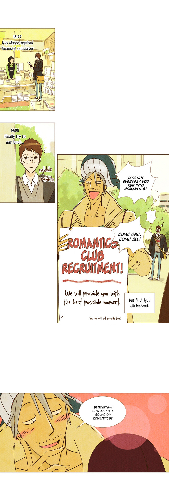 Today's Romantics Club Chapter 3 page 3 - Chapter 3 : Okay, all those who are hungry, raise your hands. Here's rice in bee...