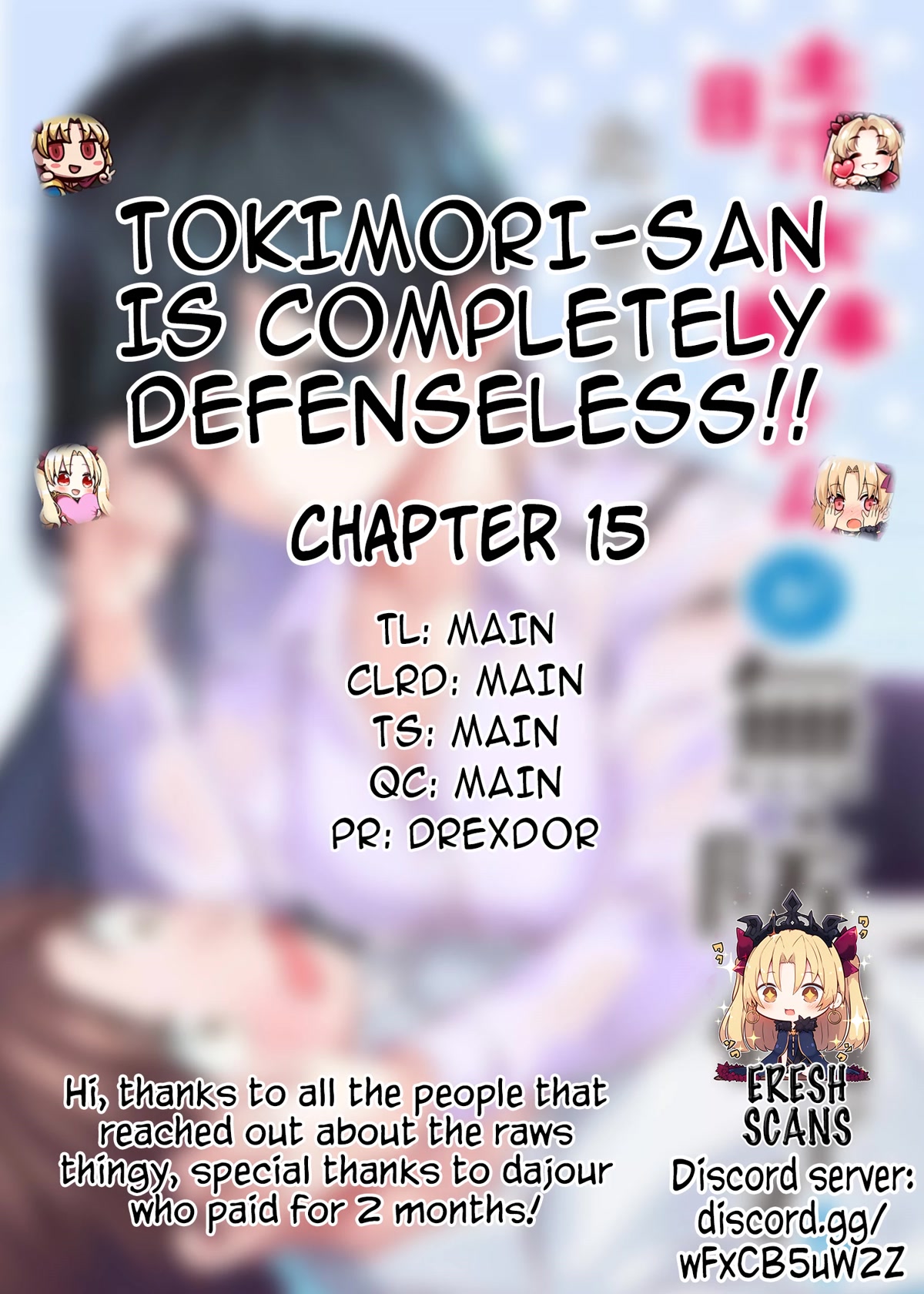 Tokimori-san Is Completely Defenseless!! Chapter 15 page 1 - Chapter 15: Don't cry, Tokimori-san