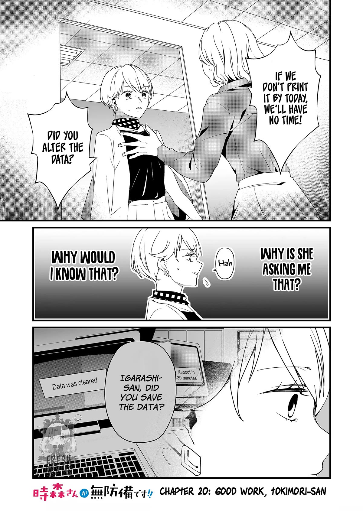 Tokimori-san Is Completely Defenseless!! Chapter 20 page 1 - Chapter 20: Good work, Tokimori-san
