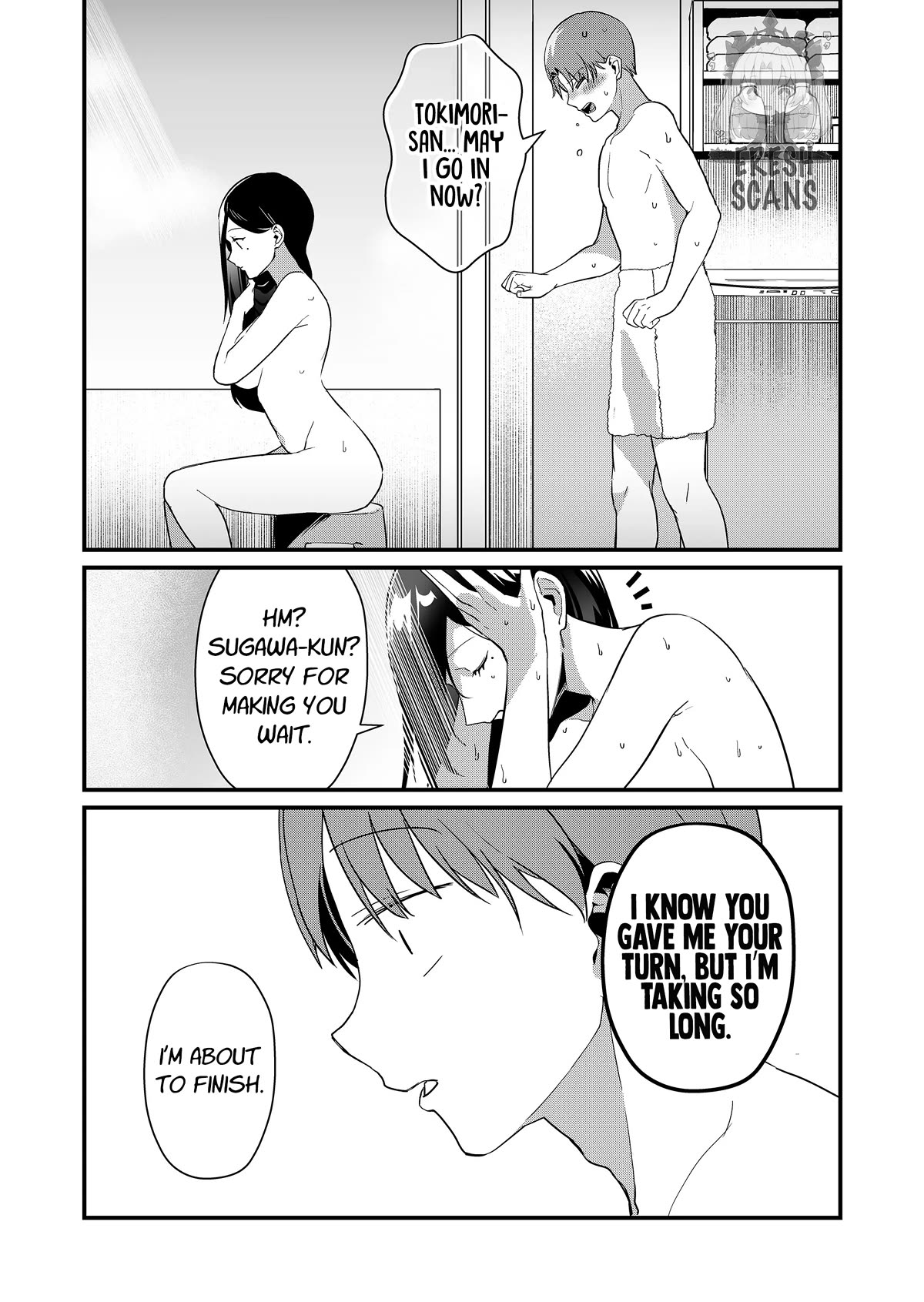 Tokimori-san Is Completely Defenseless!! Chapter 35 page 8 - Chapter 35: Tokimori-san and shower