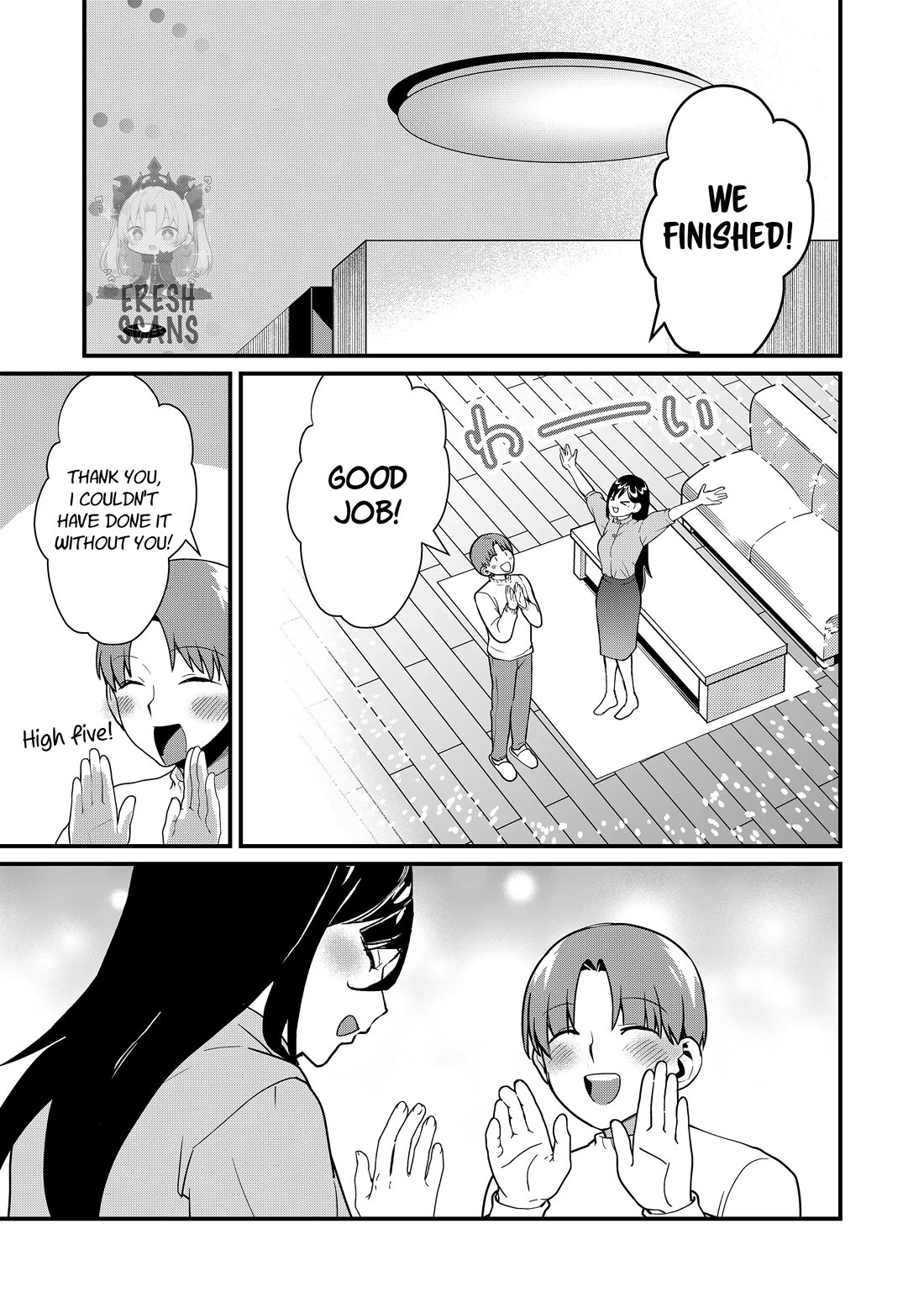 Tokimori-san Is Completely Defenseless!! Chapter 42 page 10 - Chapter 42: Tokimori-san replacing a light bulb