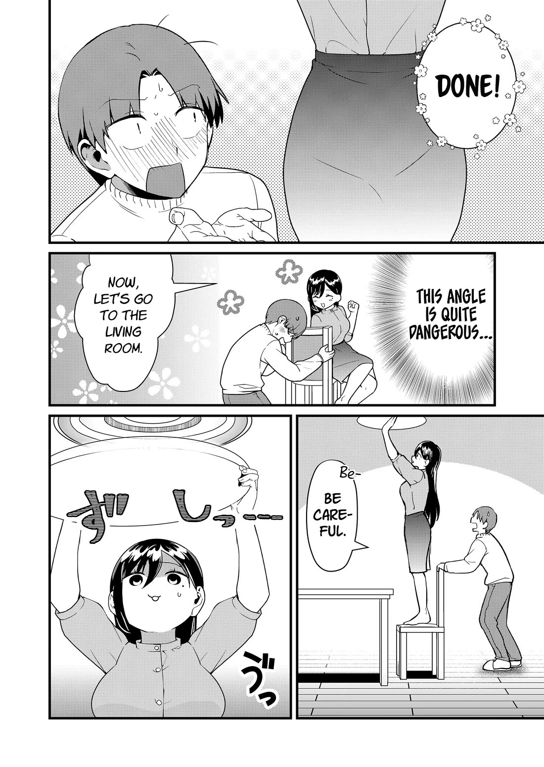 Tokimori-san Is Completely Defenseless!! Chapter 42 page 7 - Chapter 42: Tokimori-san replacing a light bulb