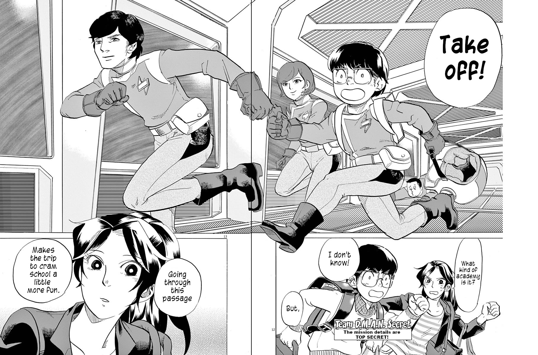 Tokusatsu Gagaga Chapter 27 page 12 - Chapter 27: Take Off From the Secret Base!