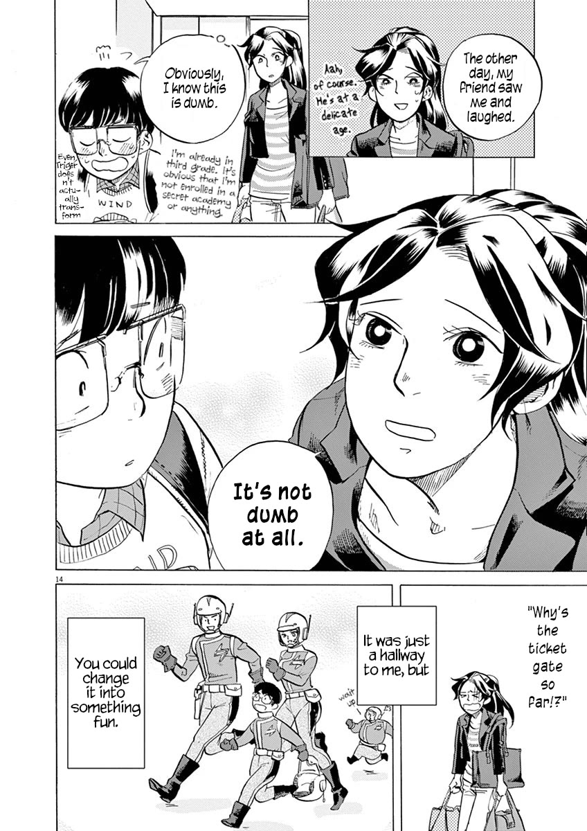 Tokusatsu Gagaga Chapter 27 page 13 - Chapter 27: Take Off From the Secret Base!